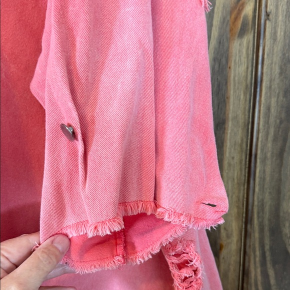 POL Pink Frayed Edge Shirt - Picture 6 of 9